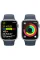 Apple Watch Series 9 45mm GPS+LTE Silver Aluminum Case with Storm Blue Sport Band (M/L)